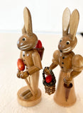 Natural color Ore Mountain Hand Made Female Easter Bunny  Mini with basket and umbrella - German Specialty Imports llc