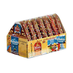 296006 Wicklein Chocolate Gingerbread Hearts w/ sprinkles Chocoladen Lebkuchenherzen mit Streusel - German Specialty Imports llc