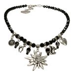 Alpenfluestern Edelweiss  Pearl Costume Necklace Marie (black) - German Specialty Imports llc