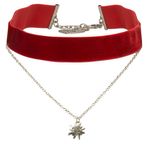 Velvet goiter rhinestone-edelweiss necklace in different colors - German Specialty Imports llc