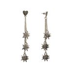 Earrings Rhinestone-Edelweiss Trilogy (antique-silver-colored) - German Specialty Imports llc