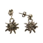 Earrings rhinestone-edelweiss mini hanging (clear) - German Specialty Imports llc