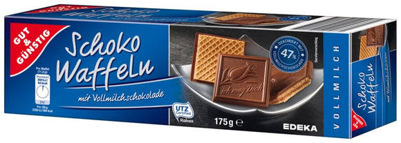 Gut & Guenstig Schoko Waffeln Milk Chocolate Wafer Cookies - German Specialty Imports llc