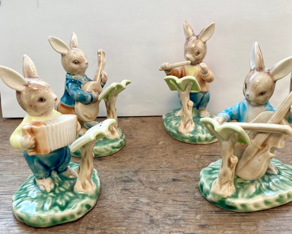 Ceramic Easter Bunny Musicians Set - German Specialty Imports llc