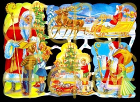 7123 Christmas Eve  Die Cut Scrap Pictures Glanzbilder Poesie Album Bilder - German Specialty Imports llc