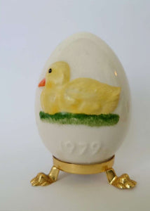 1979 Goebel Collectible Limited Edition Porcelain Easter Egg with claw feet "Duckling" - German Specialty Imports llc