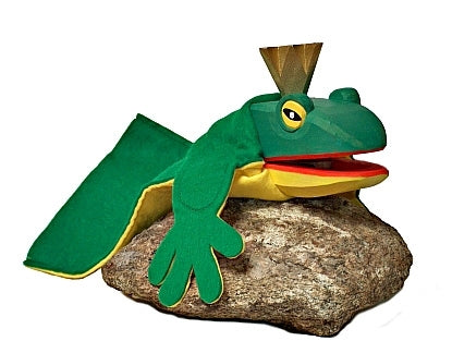 Lotte Sievers Hahn Frog King  Hand Carved  Glove Hand Puppet - German Specialty Imports llc