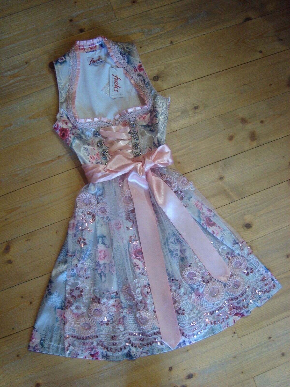 5872 Fancy Fuchs Dirndl Dress Pastel Colors 5872 Fancy Fuchs Dirndl Dress Pastel Colors