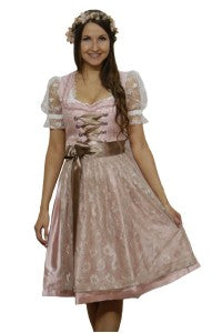 5257 Fancy Fuchs Dirndl Dress Rose color 60 cm skirt length - German Specialty Imports llc