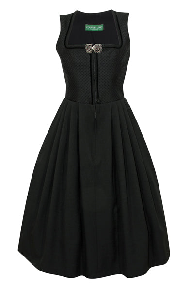 Country Line Black Stretch Dirndl HB 41072 with Broche / Clasp 70 cm and 90 cm skirt length - German Specialty Imports llc