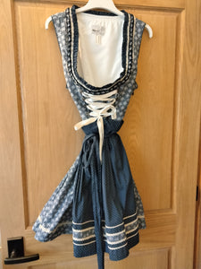 Blue / White Marjo Dirndl skirt length 22" - German Specialty Imports llc