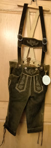 Schorschi Marjo Trachten Kniebund Lederhosen leather pants H-straps and belt - German Specialty Imports llc
