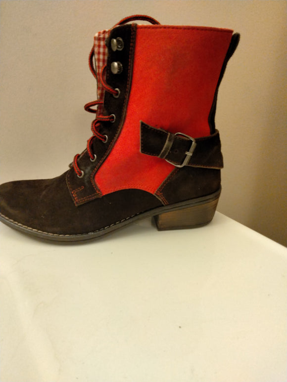 7070 Red Brown Suede Leather Boots - German Specialty Imports llc