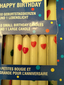 Riethmueller  Birthday Candles 10 small and 1 large  pack - German Specialty Imports llc