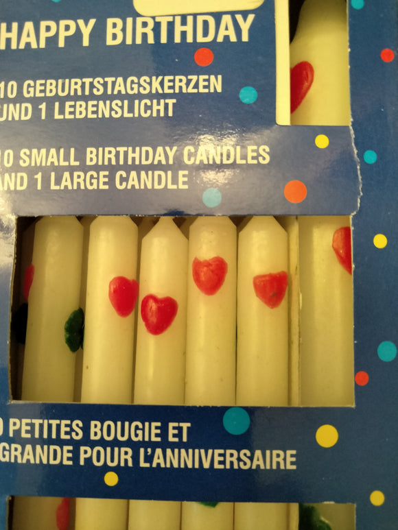 Riethmueller  Birthday Candles 10 small and 1 large  pack - German Specialty Imports llc