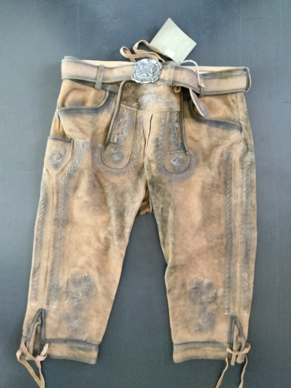 Authentic German Leather Belt With Fancy Buckle - Perfect For Lederhosen & Everyday Wear