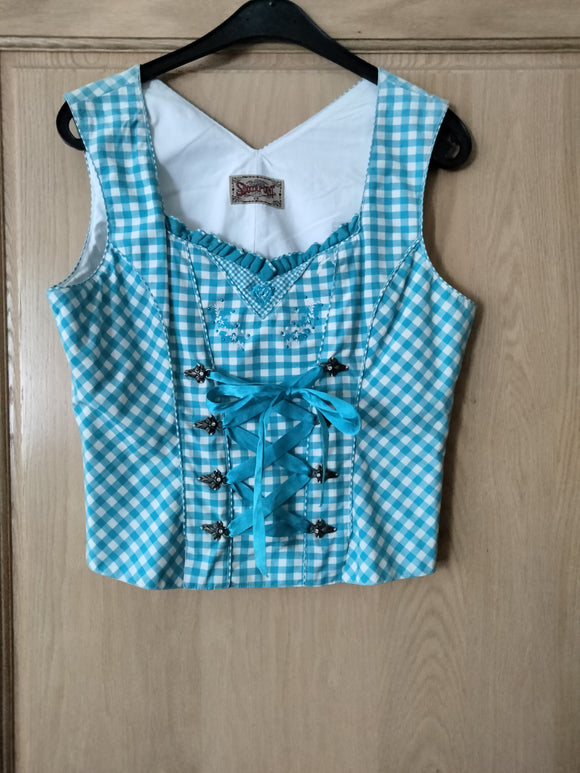 Stockerpoint Turquoise/White Checkered Top Shirt - German Specialty Imports llc