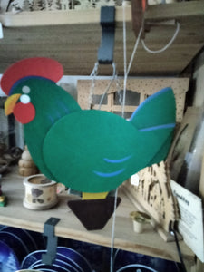 Lotte Sievers-Hahn Hand Made Jumping Hen Green - German Specialty Imports llc