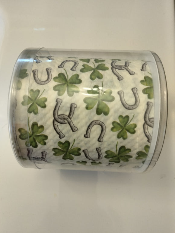 00195 Good Luck Clover and Horseshoe Toilet Paper Roll by Paper +Design - German Specialty Imports llc