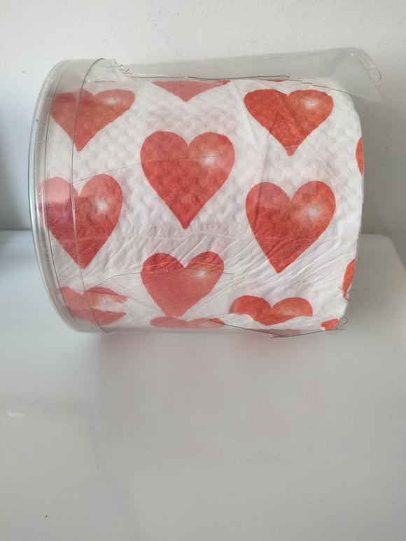 00004 Red Heart Toilet Paper Roll by Paper +Design, plastic packing  broken - German Specialty Imports llc
