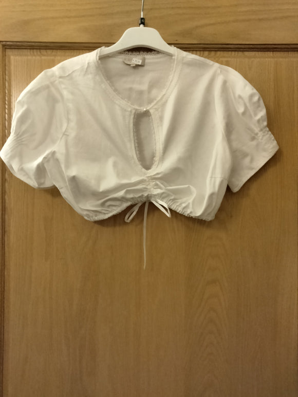 27180 Krueger  Dirndl Blouse Off  White with delicate lace edging neckline - German Specialty Imports llc