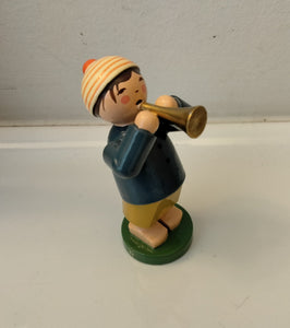 5230/5 Wendt & Kuehn Flower Children and Friends Boy with small trumpet 2.5" - German Specialty Imports llc