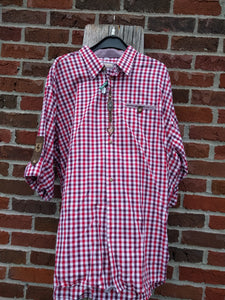 Red checkered Men Trachten Shirt - German Specialty Imports llc