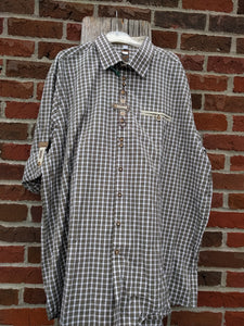Brown White  Checkered  Men Trachten Shirt - German Specialty Imports llc