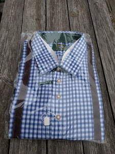 blue dress shirt with white suspenders Elegant blue shirt with white cuffs