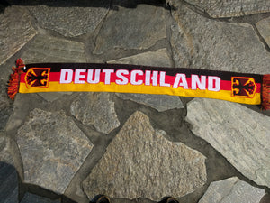 Knitted Deutschland Fan Shawl/Scarf in German colors with German Eagle crest - German Specialty Imports llc
