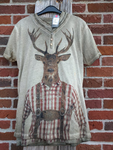 Deer in Lederhosen Shirt - German Specialty Imports llc