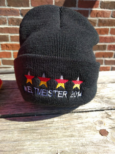 Weltmeister Deutschland/Germany knitted Hat  with 4 stars of the German World Championship - German Specialty Imports llc