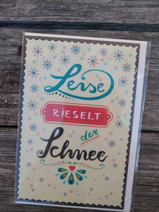 Glitter Leise Rieselt der Schnee Advent Calendar Card - German Specialty Imports llc
