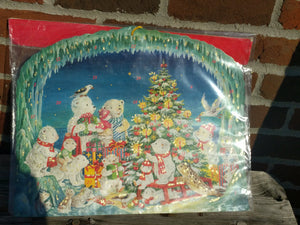 17.5 "x 14 " Glitter Little Polar Bear  Advent Calendar - German Specialty Imports llc
