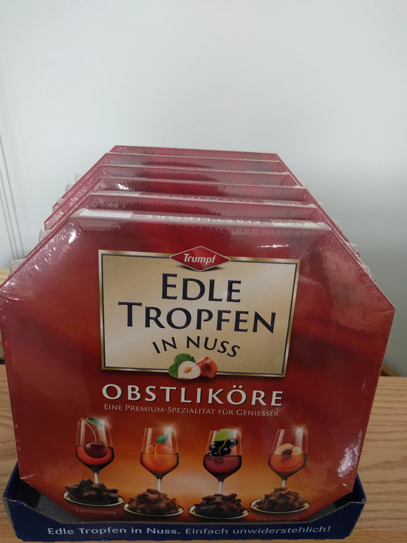 Trumpf Edle Tropfen in Nuss Fruit liquor filled Hazelnuts Milk and dark chocolate - German Specialty Imports llc