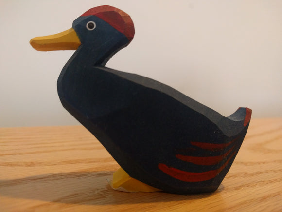 Lotte Sievers Hahn Hand Carved Goose, blue - German Specialty Imports llc