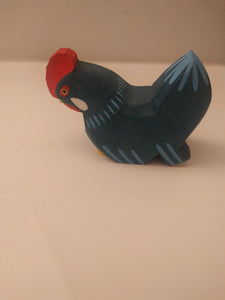 Lotte Sievers Hahn Hand carved Dark Green Chicken - German Specialty Imports llc