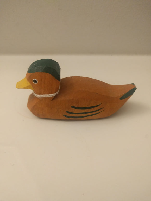 Lotte Sievers Hahn Hand Carved Light  Brown Duck Swimming - German Specialty Imports llc