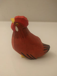 Lotte Sievers Hahn Hand Carved  Brown Chicken with Black Stripes - German Specialty Imports llc