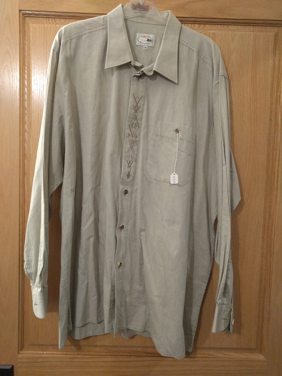 Beige Men Trachten Shirt with Embroidery - German Specialty Imports llc
