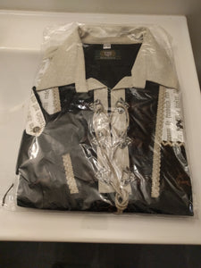 Black and beige Men Trachten Shirt - German Specialty Imports llc