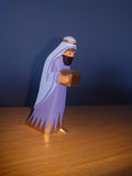 Lotte Sievers Hahn Hand Carved and Painted Nativity Wise Man Blue - German Specialty Imports llc