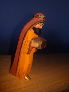 Lotte Sievers Hahn Hand Carved and Painted Nativity Wise Man Brown - German Specialty Imports llc