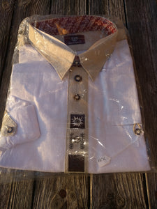 Men Trachten Shirt White and  beige  and Embroidery - German Specialty Imports llc