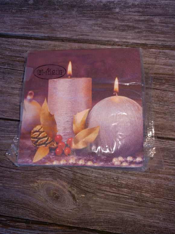 Small Burning Candles Christmas Napkins - German Specialty Imports llc