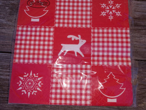 Red Checkered Christmas Napkins - German Specialty Imports llc