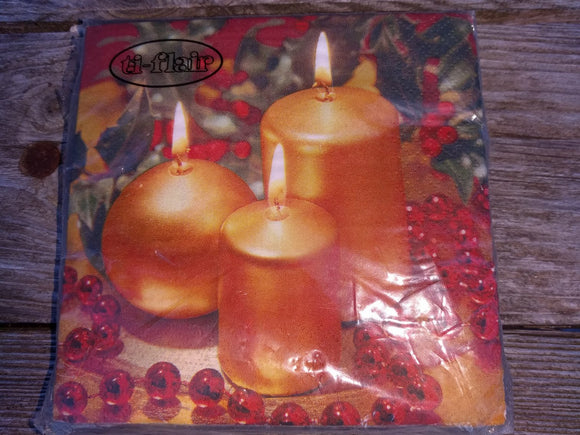 Three Burning Candles Christmas Napkins - German Specialty Imports llc