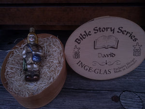 Inge Glas The Bible Story Series  Christmas Mouth Blown and Hand Painted  Glass Ornament David - German Specialty Imports llc