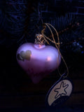 Inge Glas Mouth Blown and Hand Painted  Glass Ornament Double Heart Heart - German Specialty Imports llc
