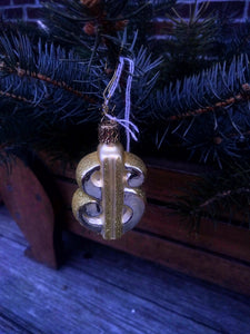Inge Glas Mouth Blown and Hand Painted  Glass Ornament Dollar Sign - German Specialty Imports llc